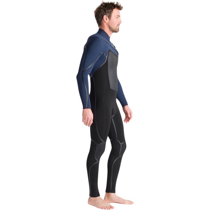 2024 C-Skins Mens NuWave Wired 5/4mm Chest Zip Wetsuit C-NWI54MCZ - Black / Bluestone x / Cool Green